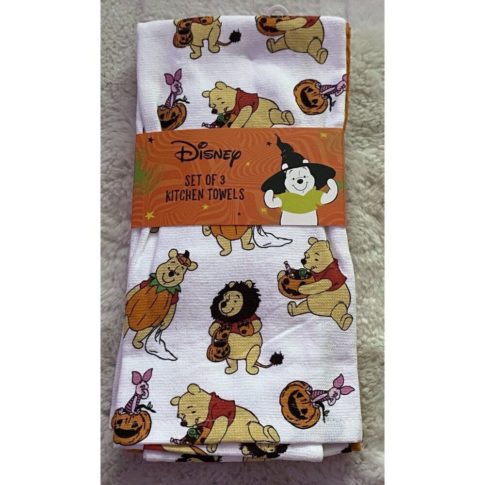 3 Pack Disney Winnie The Pooh Halloween Costumes Kitchen Towels‎ 16 X 26” NEW